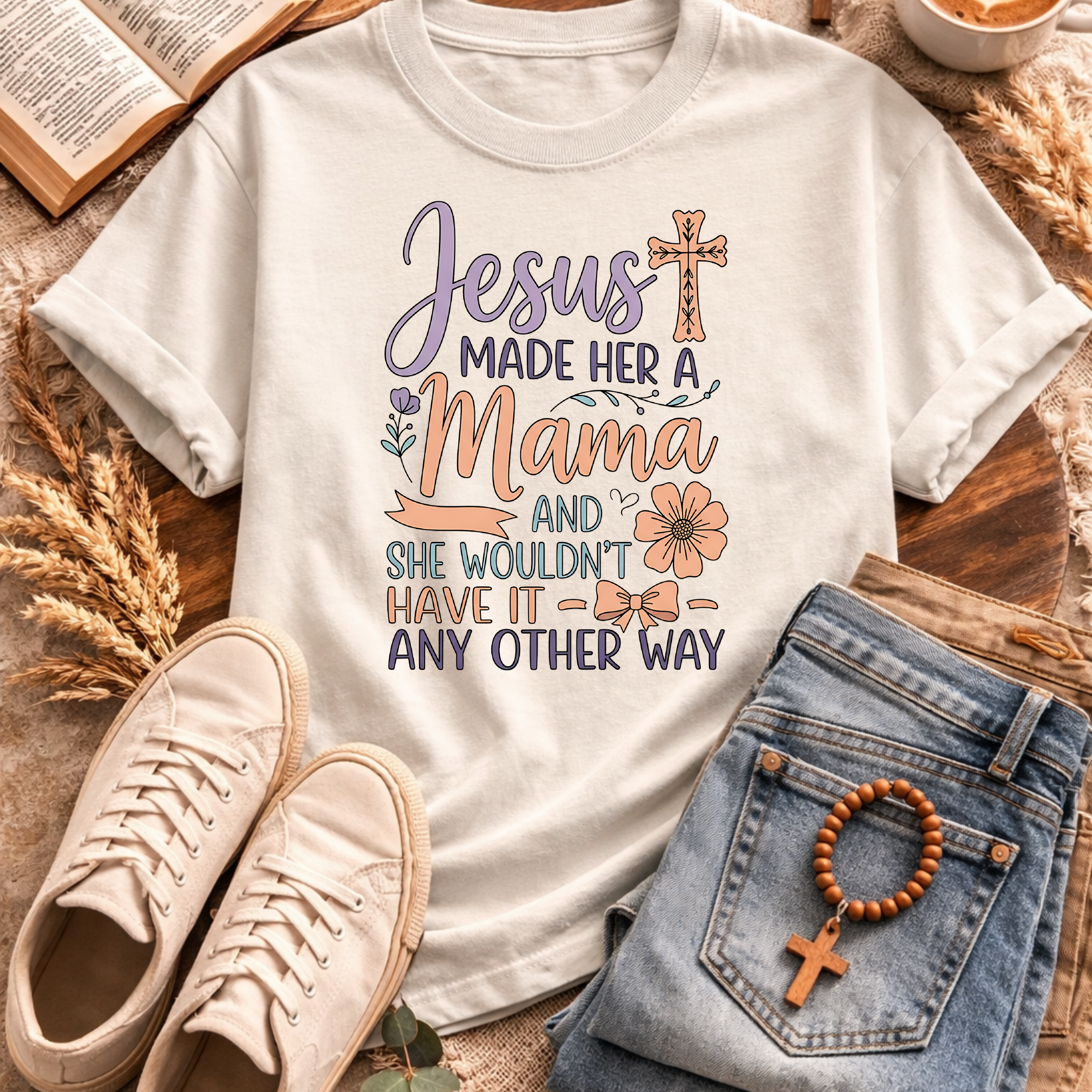 Jesus Made Her a Mama T shirt-[Christian T-Shirt ]-Saved Society