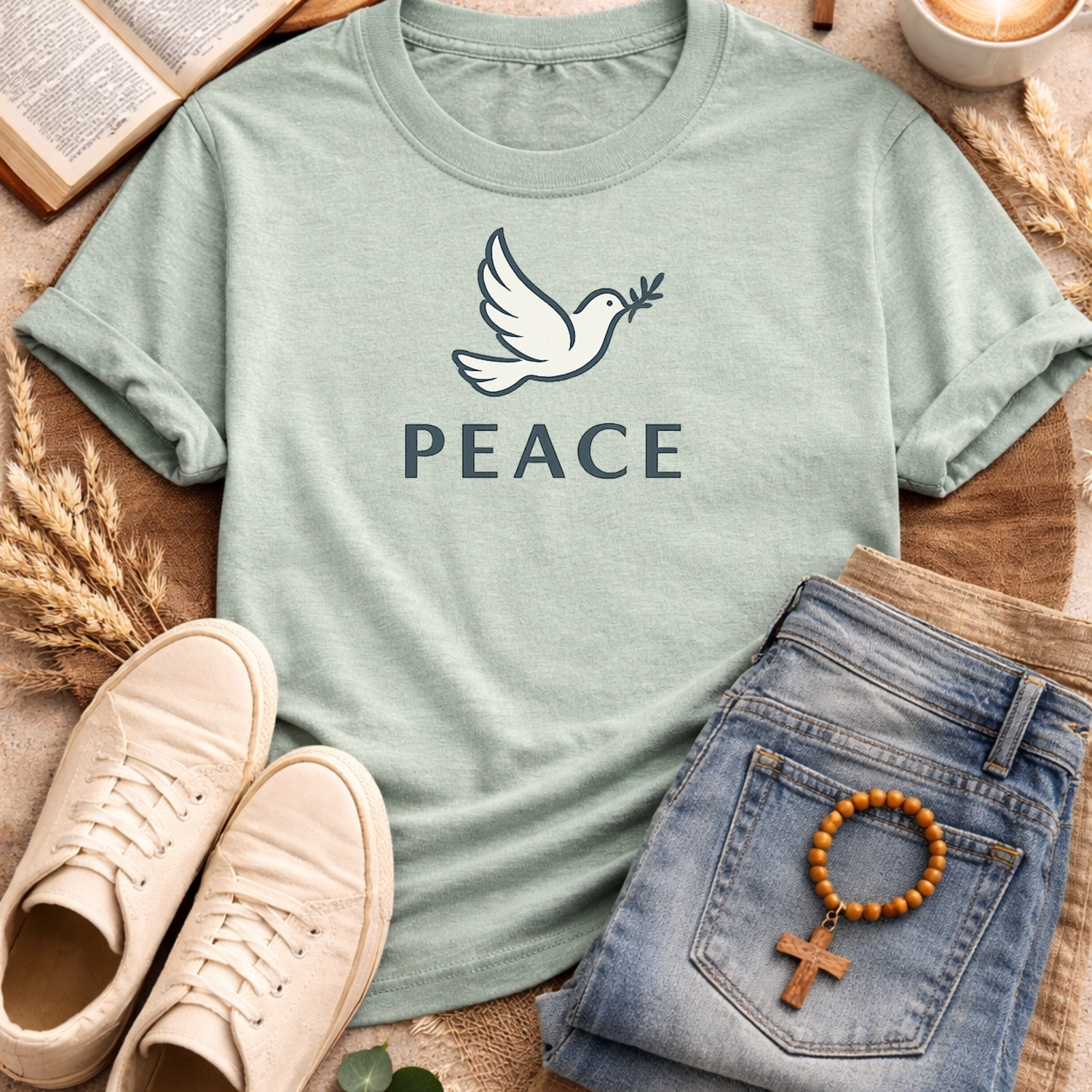Peace Dove T-Shirt-[Christian T-Shirt ]-Saved Society