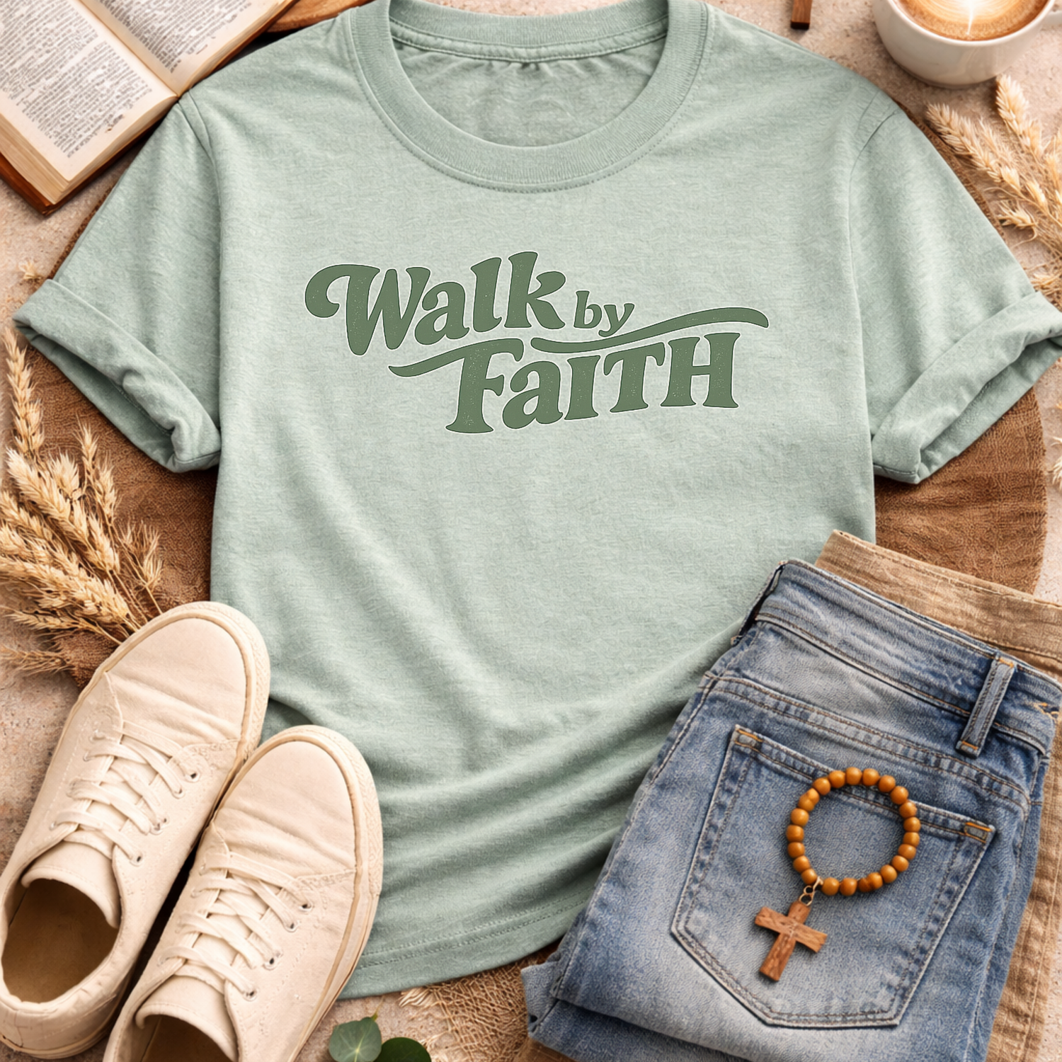 Walk by Faith T-Shirt-[Christian T-Shirt ]-Saved Society