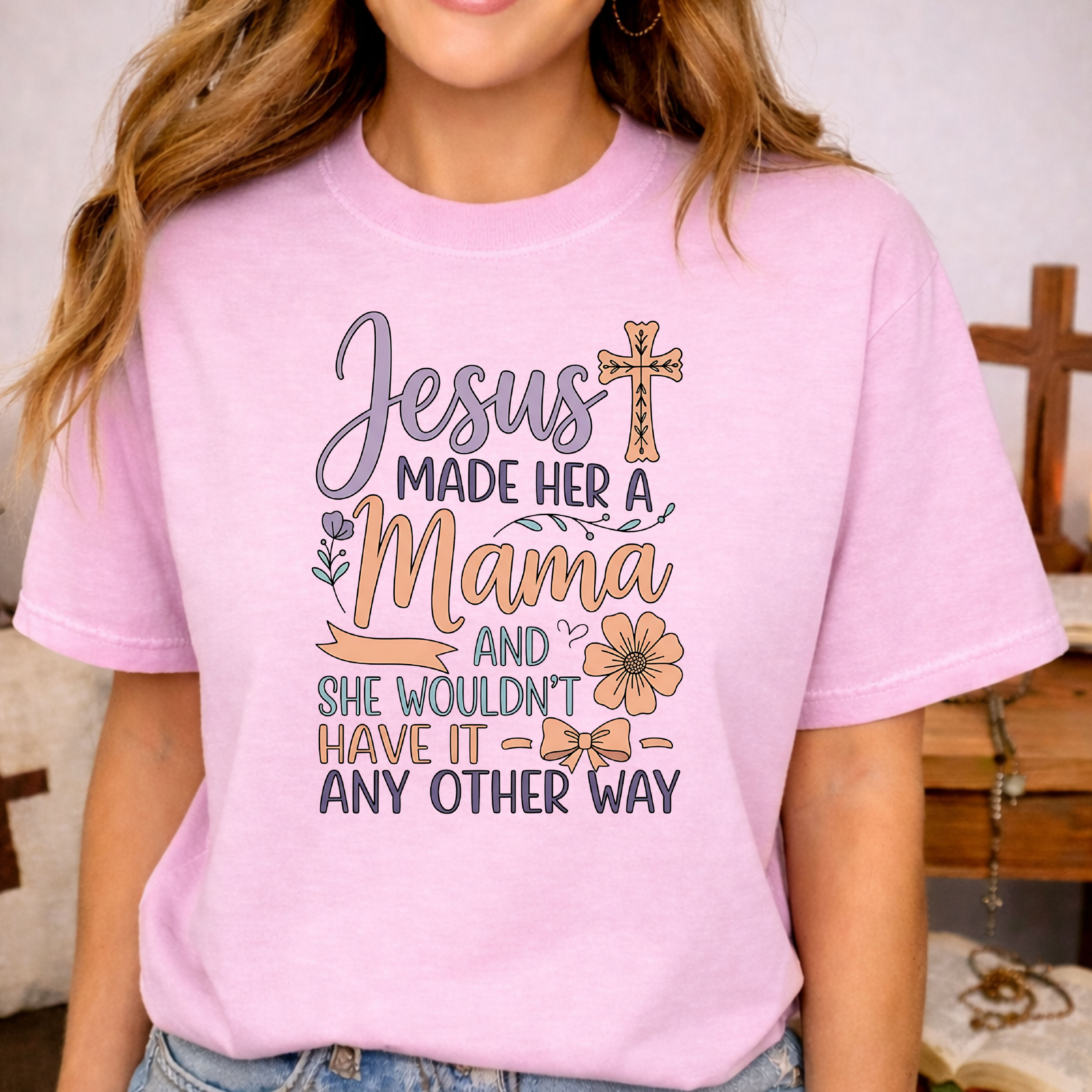 Jesus Made Her a Mama T shirt-[Christian T-Shirt ]-Saved Society