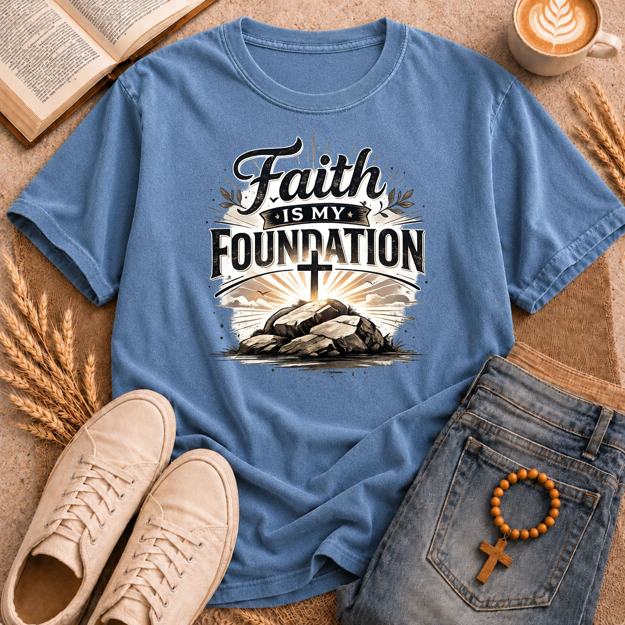 Faith Is My Foundation shirt – religious inspirational cross apparel