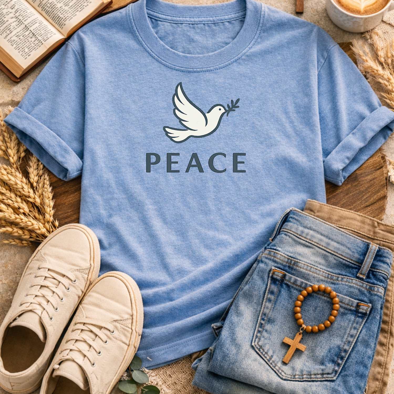 Peace Dove T-Shirt-[Christian T-Shirt ]-Saved Society