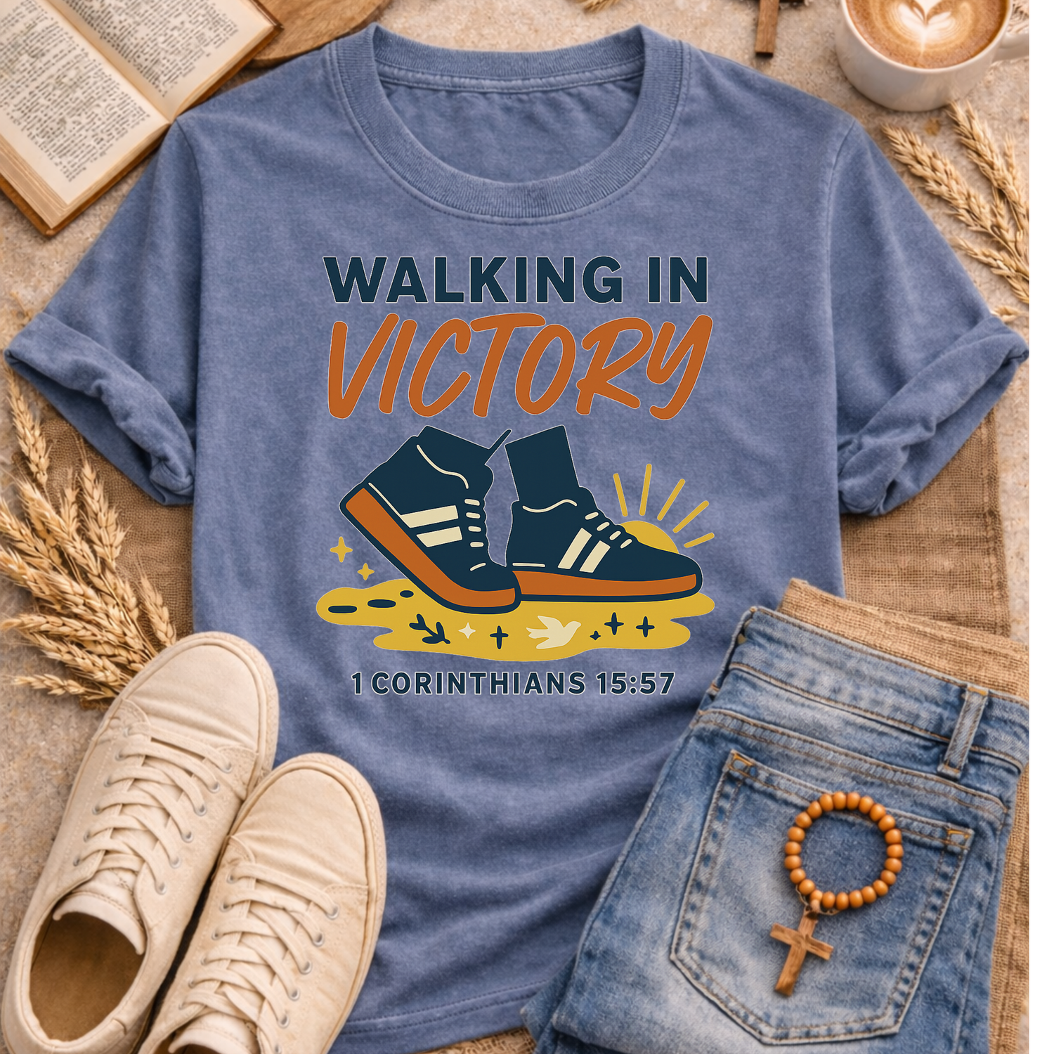 Walking In Victory T-Shirt-[Christian T-Shirt ]-Saved Society