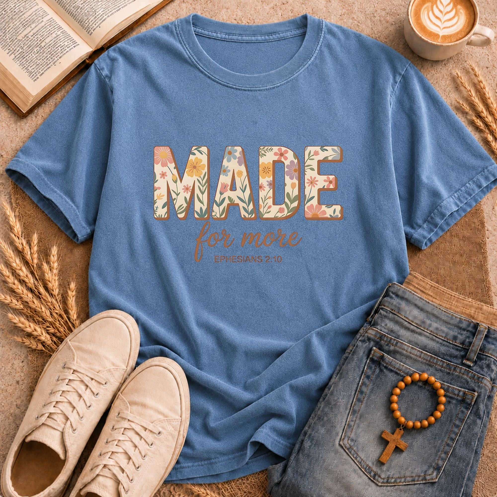 Made For More Ephesians 2:10 Scripture T-Shirt | Boho Floral Christian Gift