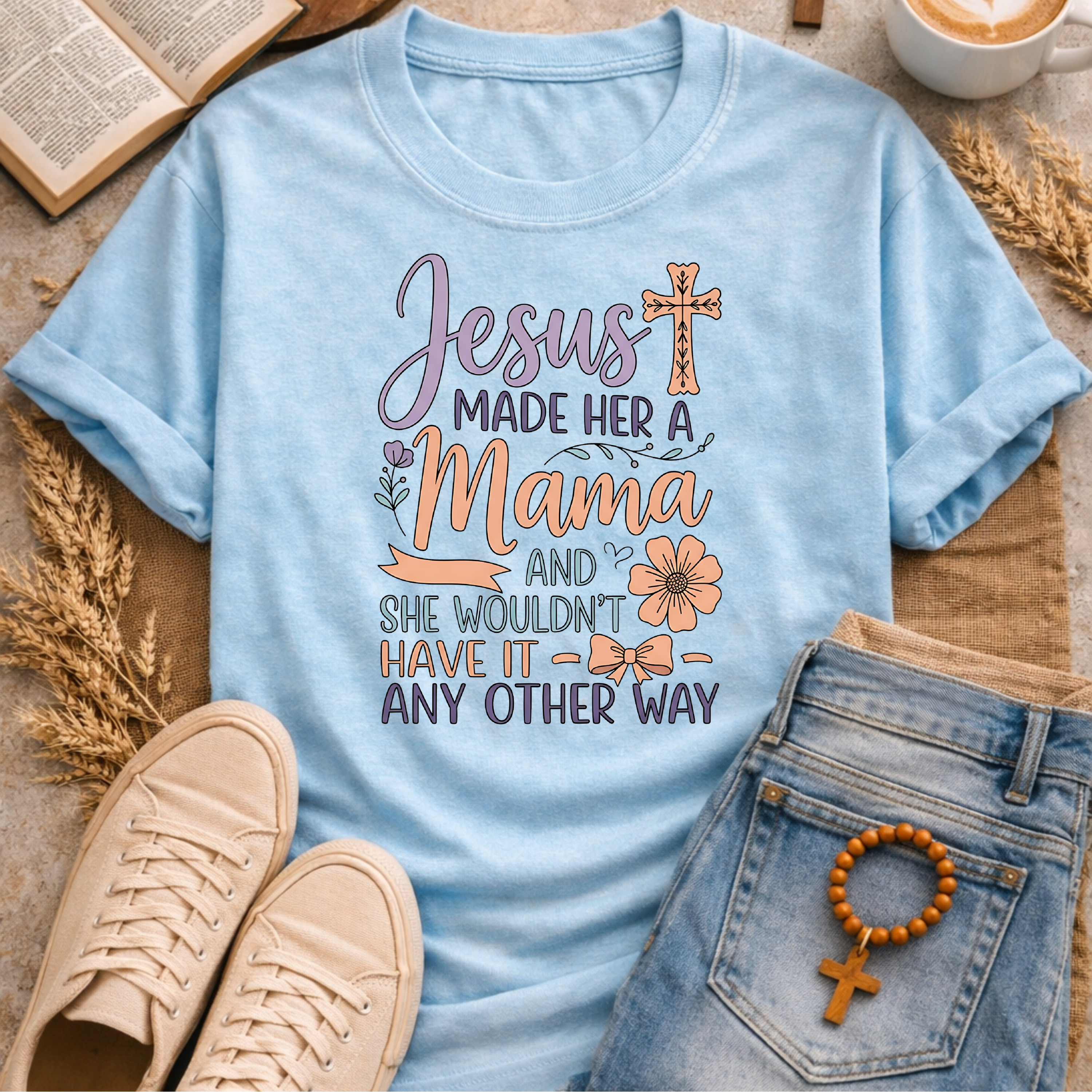 Jesus Made Her a Mama T shirt-[Christian T-Shirt ]-Saved Society