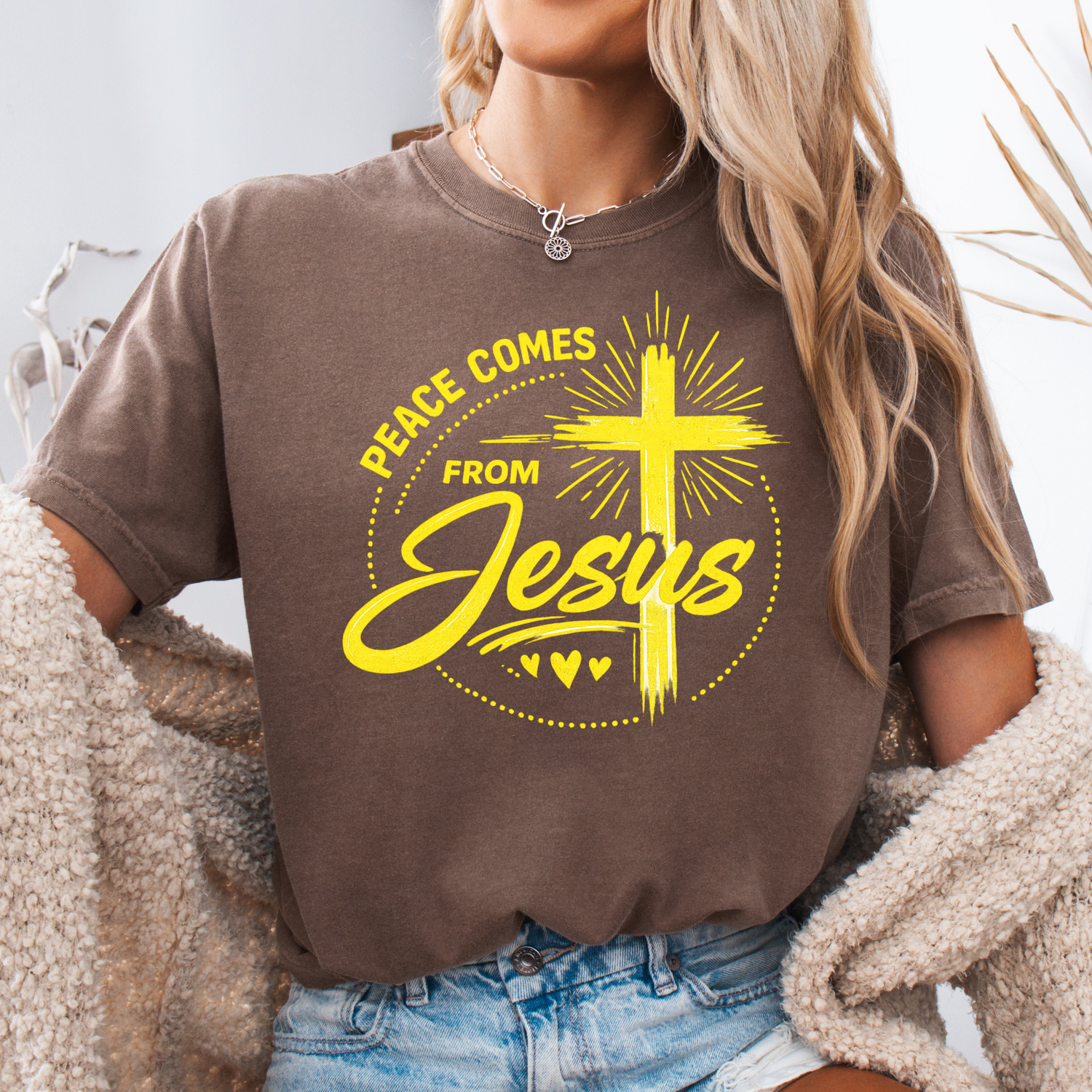 Peace Comes From Jesus graphic tee – Christian faith t-shirt for men and women