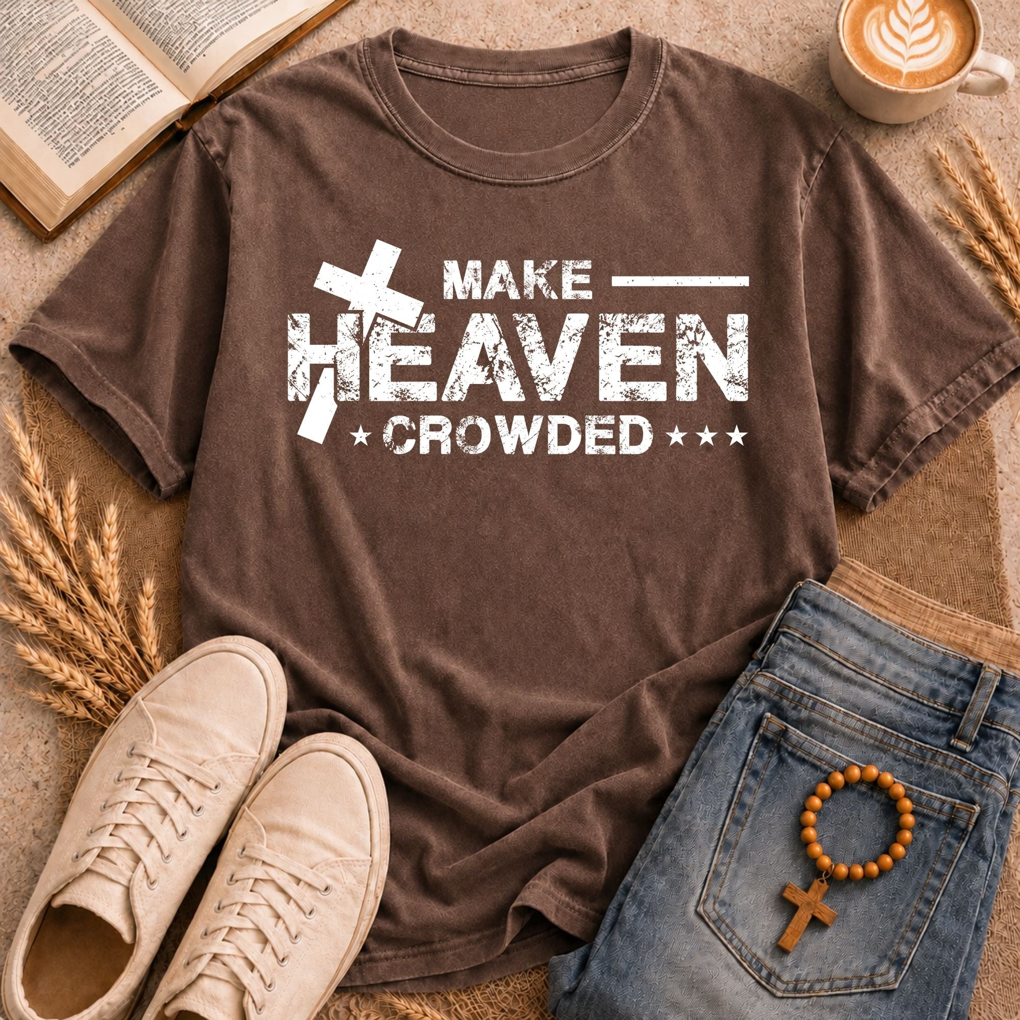 Make Heaven Crowded T-Shirt | Christian Gospel Cross Print