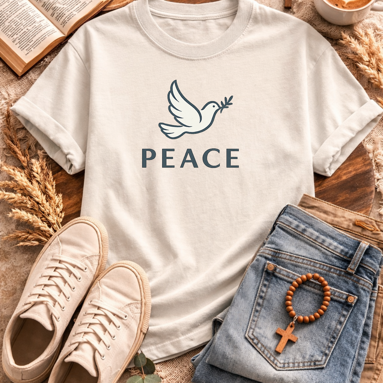 Peace Dove T-Shirt-[Christian T-Shirt ]-Saved Society