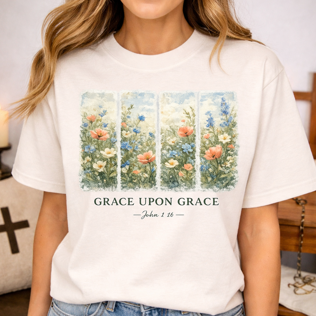 Grace upon Grace T-shirt-[Christian T-Shirt ]-Saved Society