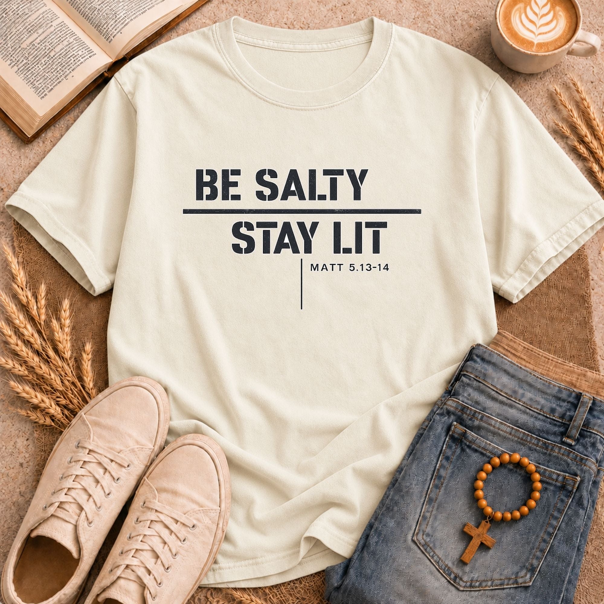 Matthew 5:13-14 salt and light Christian t-shirt religious gift