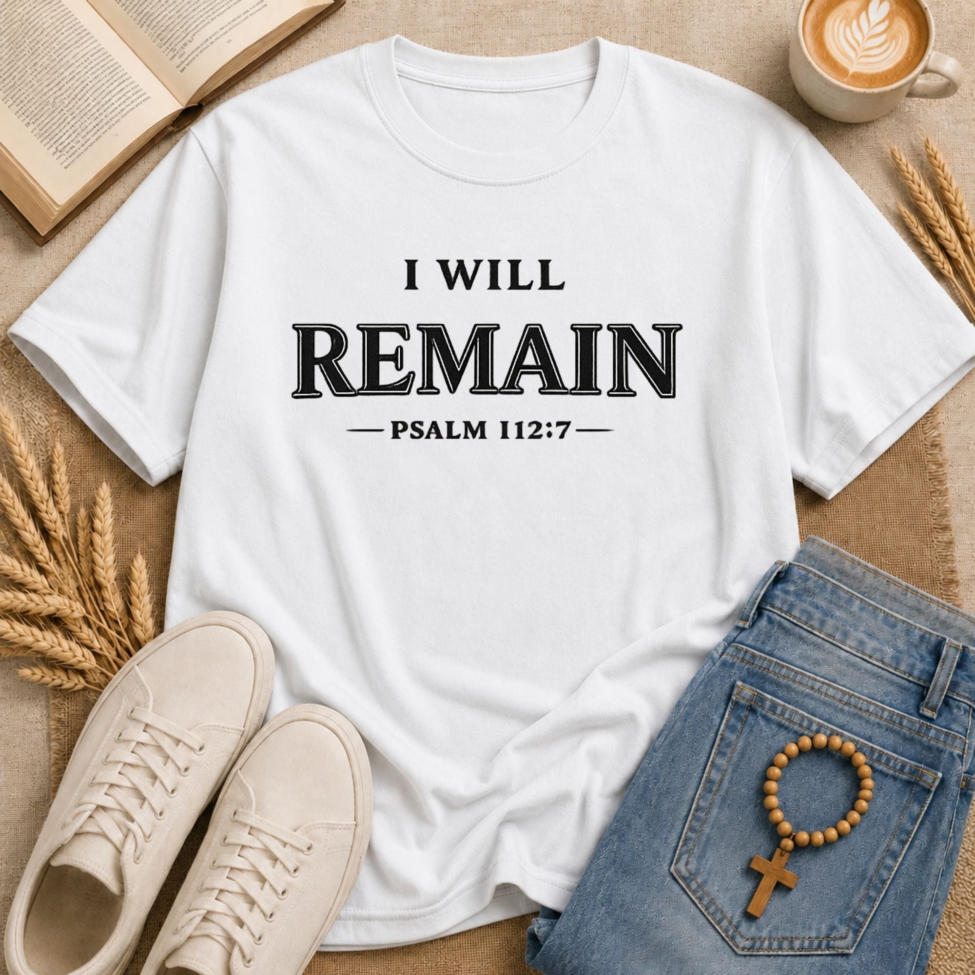I Will Remain Psalm 112:7 Christian graphic tee