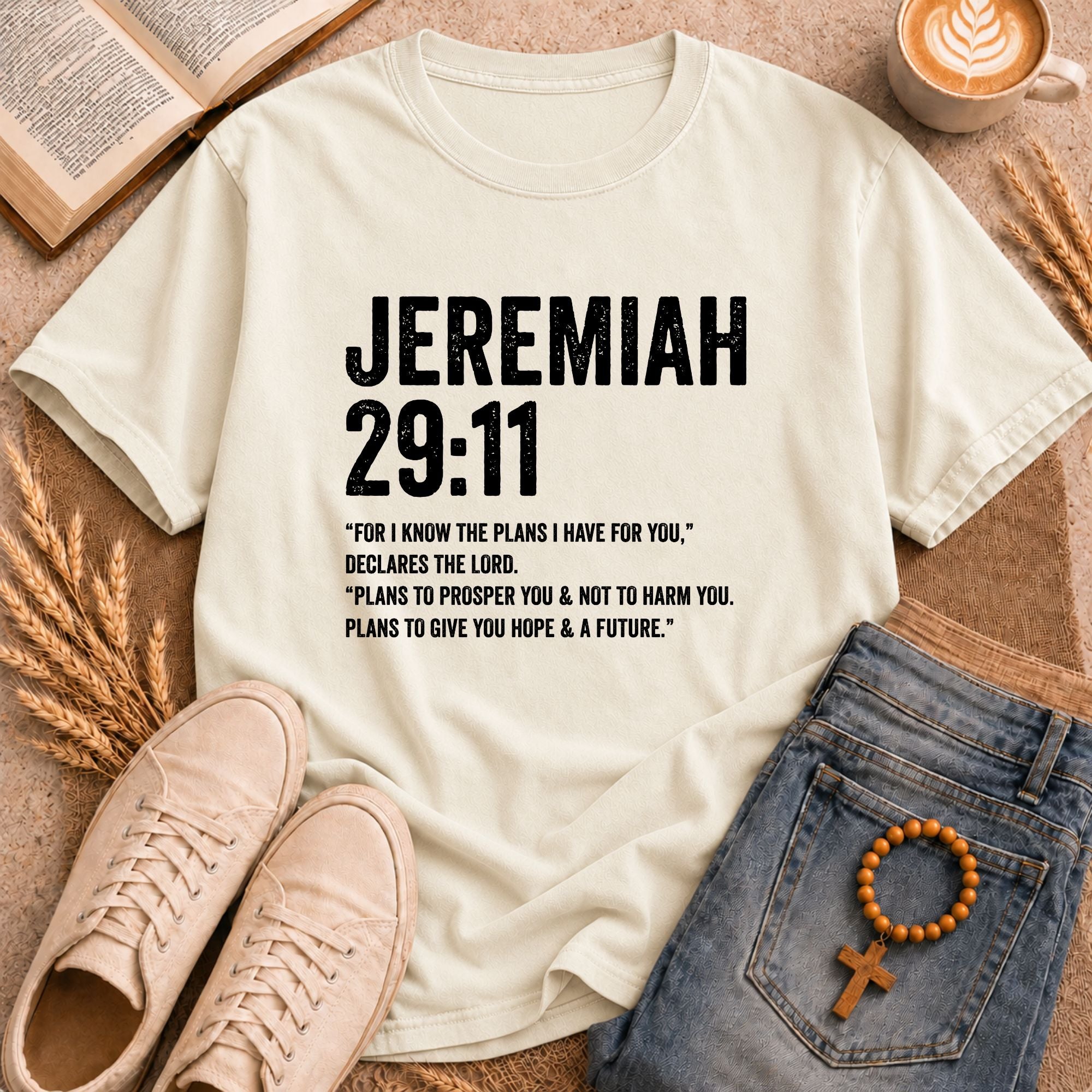 Jeremiah 29:11 Bible verse t-shirt – "Plans to Give You Hope and a Future" bold Christian faith shirt