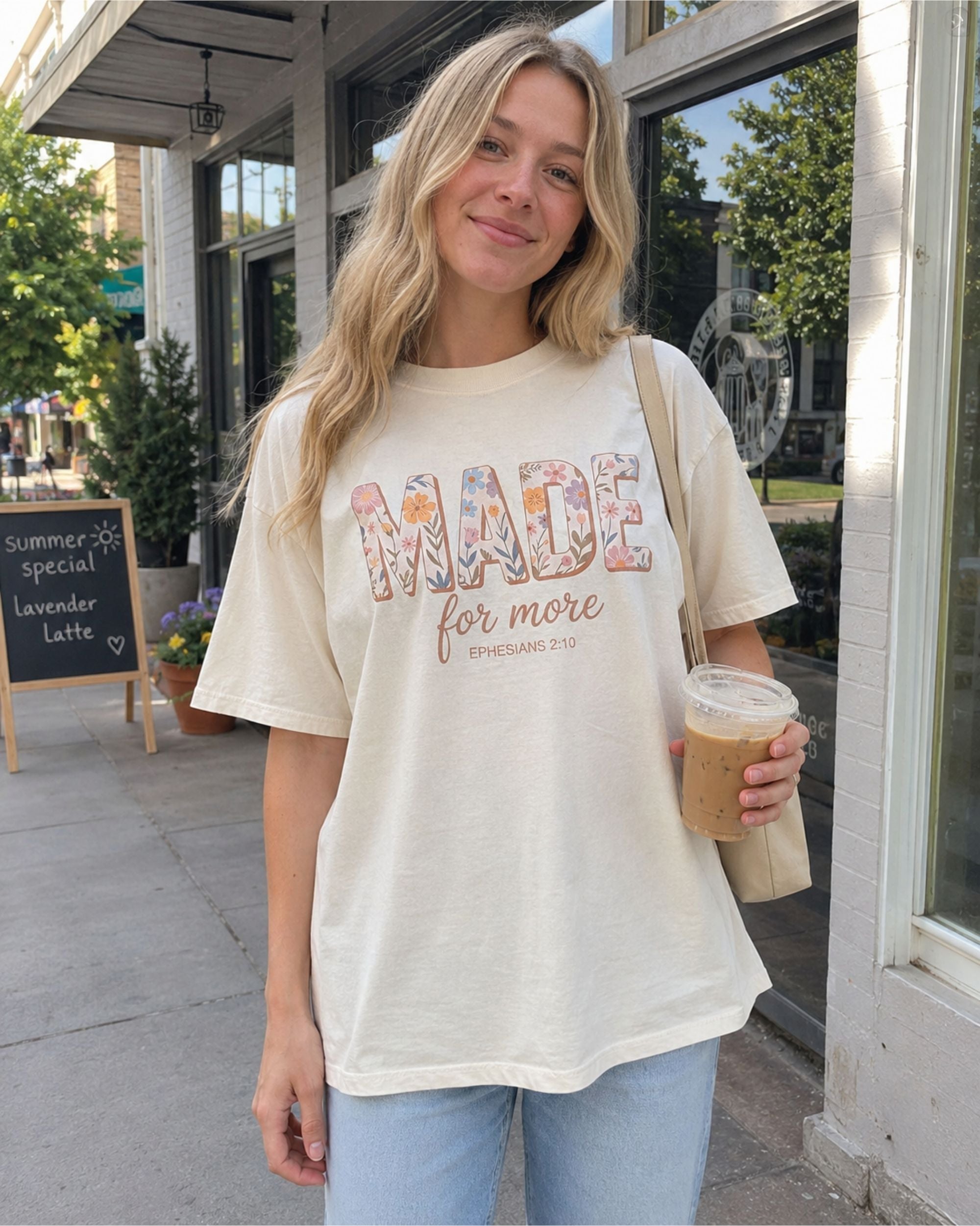 Ephesians 2:10 Made For More Bible Verse Tee | Floral Wildflower Faith Shirt