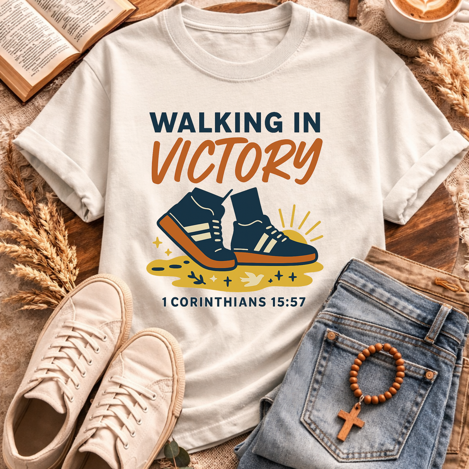 Walking In Victory T-Shirt-[Christian T-Shirt ]-Saved Society