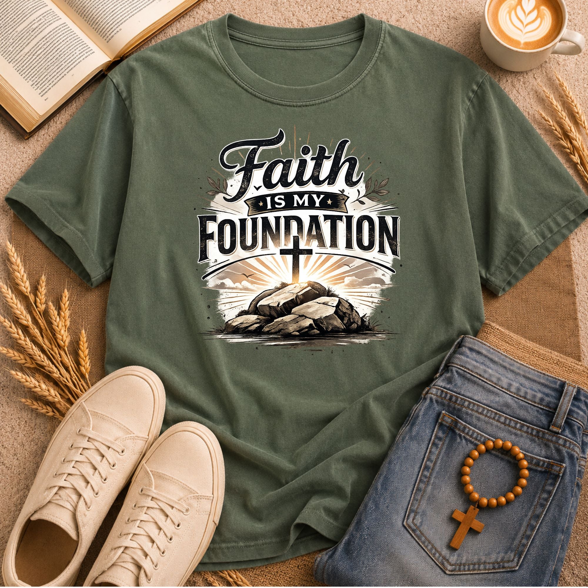 Faith Is My Foundation Christian t-shirt – scripture faith-based graphic tee