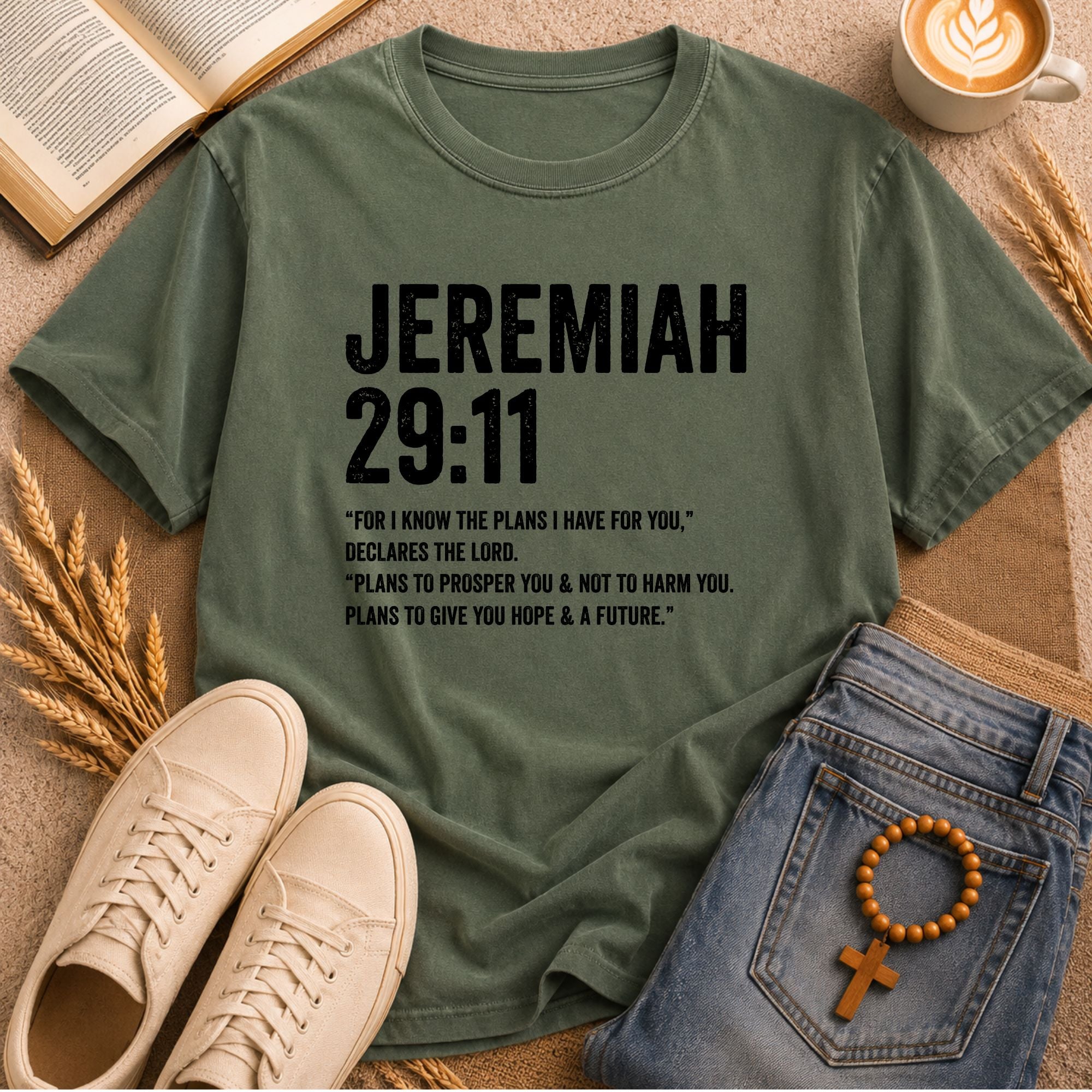 Full scripture Jeremiah 29:11 graphic tee – inspirational Christian Bible quote shirt for men and women