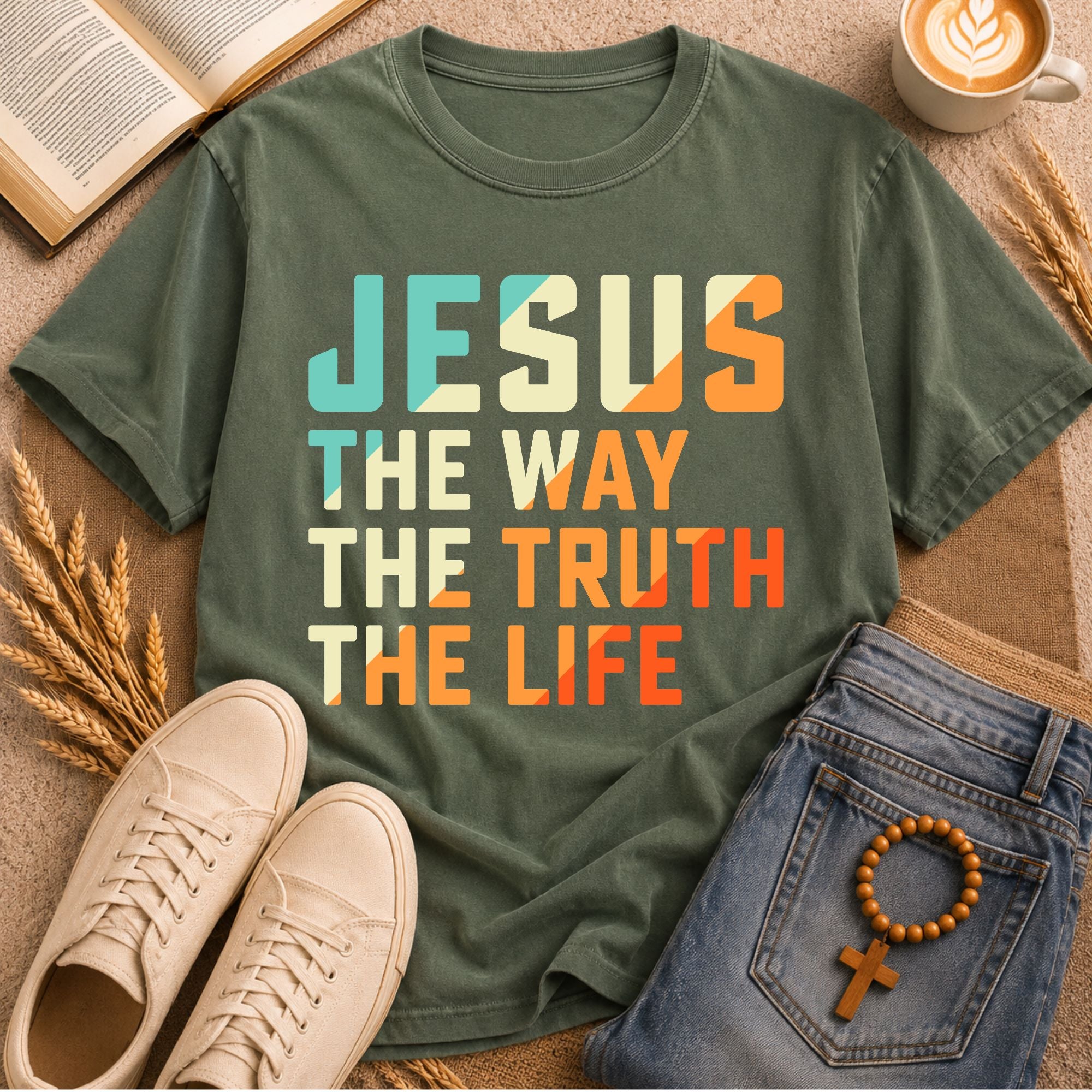 Christian Graphic Tee Jesus The Way The Truth The Life John 14:6