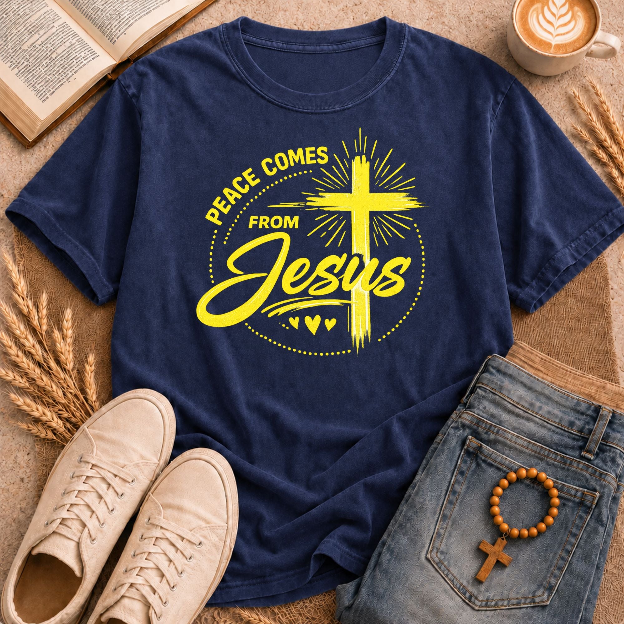 Peace Comes From Jesus Christian t-shirt – inspirational faith-based tee