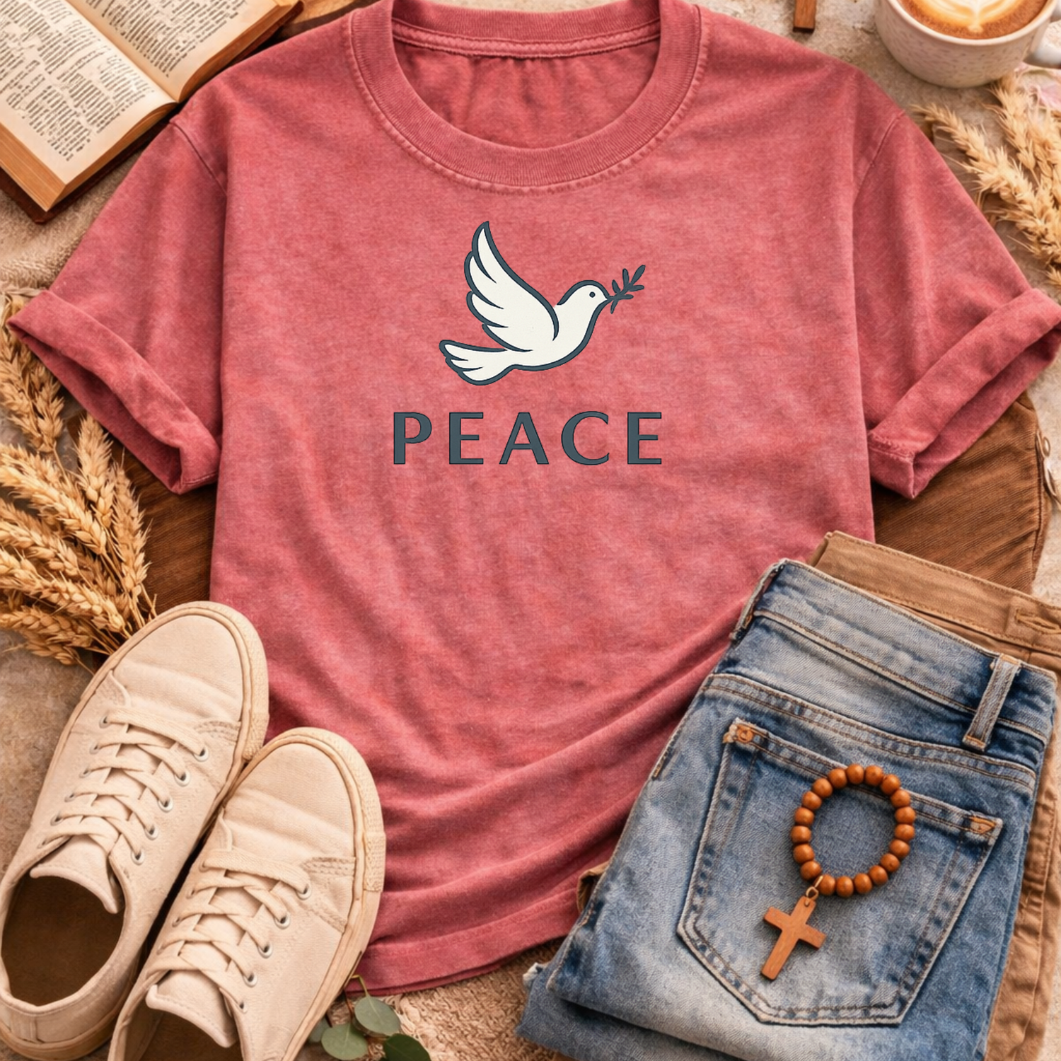 Peace Dove T-Shirt-[Christian T-Shirt ]-Saved Society