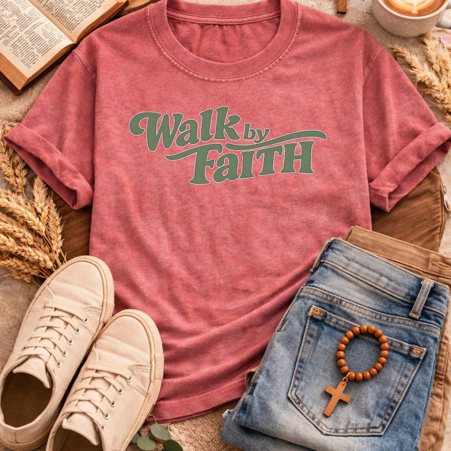 Walk by Faith T-Shirt-[Christian T-Shirt ]-Saved Society