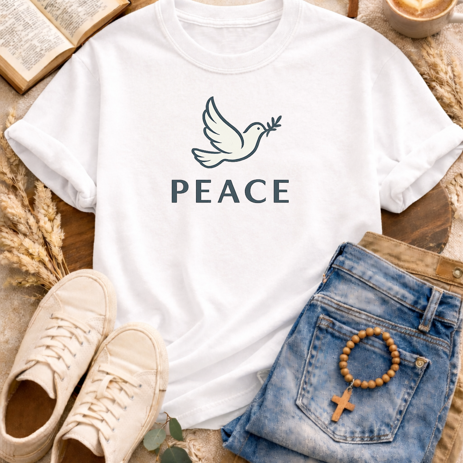 Peace Dove T-Shirt-[Christian T-Shirt ]-Saved Society