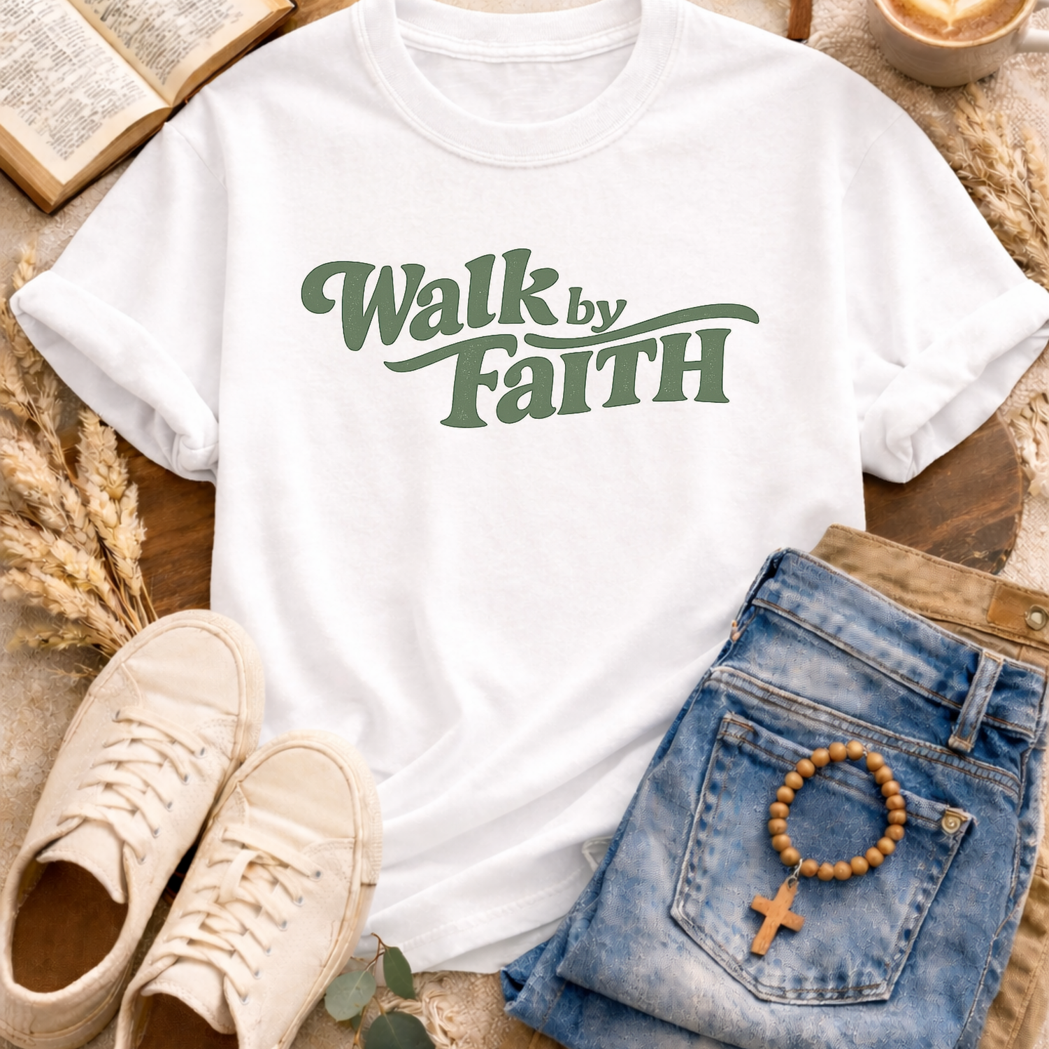 Walk by Faith T-Shirt-[Christian T-Shirt ]-Saved Society