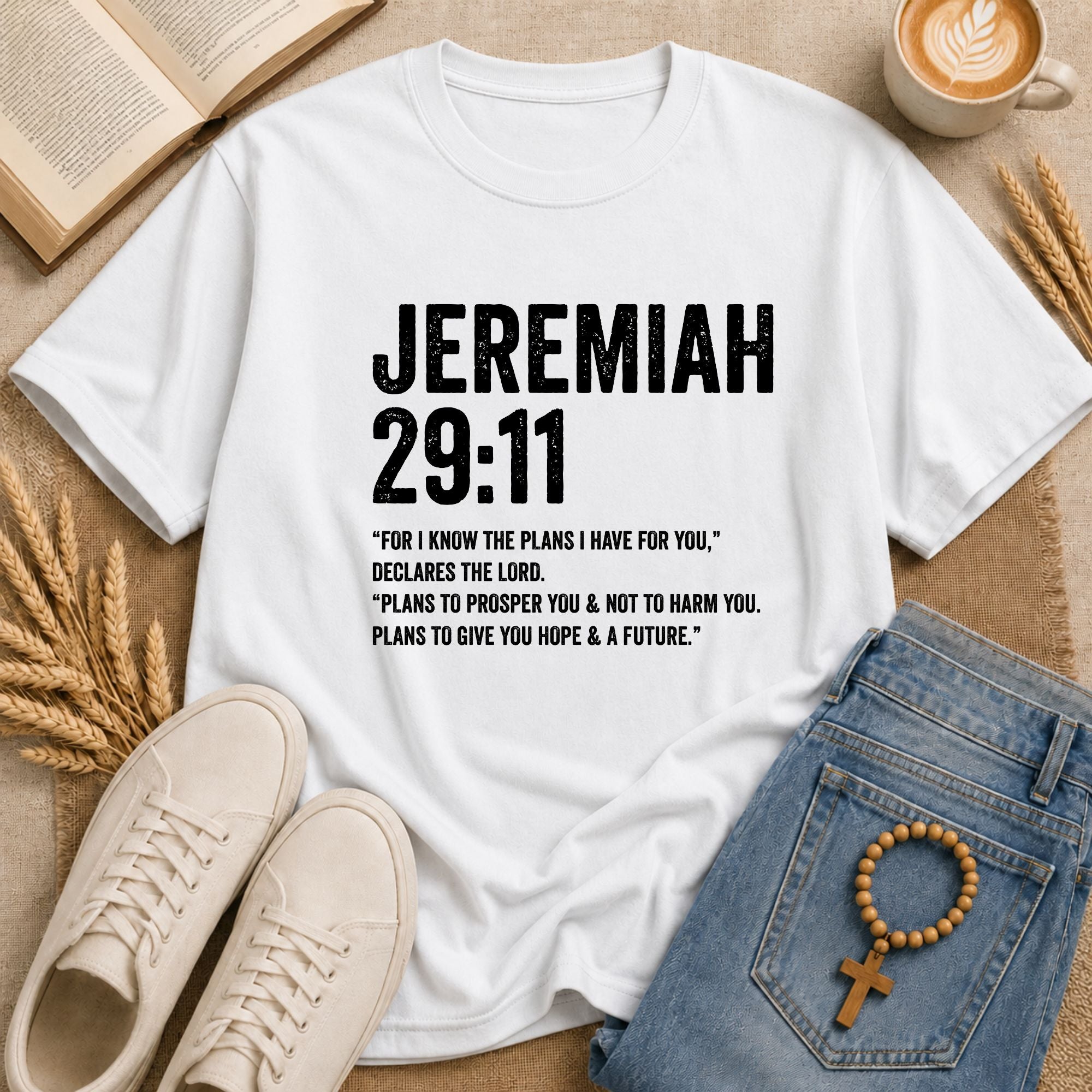 Jeremiah 29:11 bold scripture graphic tee – "For I Know the Plans I Have for You" Christian Bible verse shirt