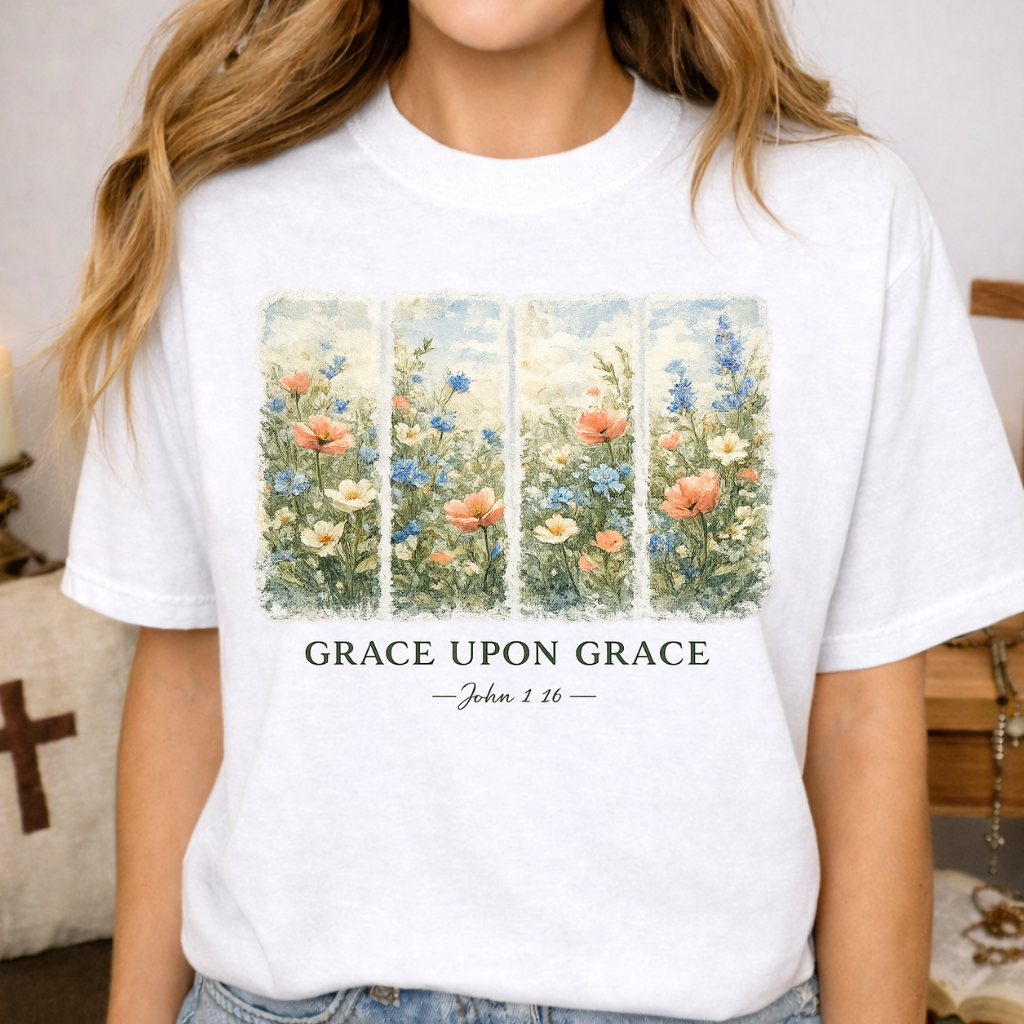 Grace upon Grace T-shirt-[Christian T-Shirt ]-Saved Society