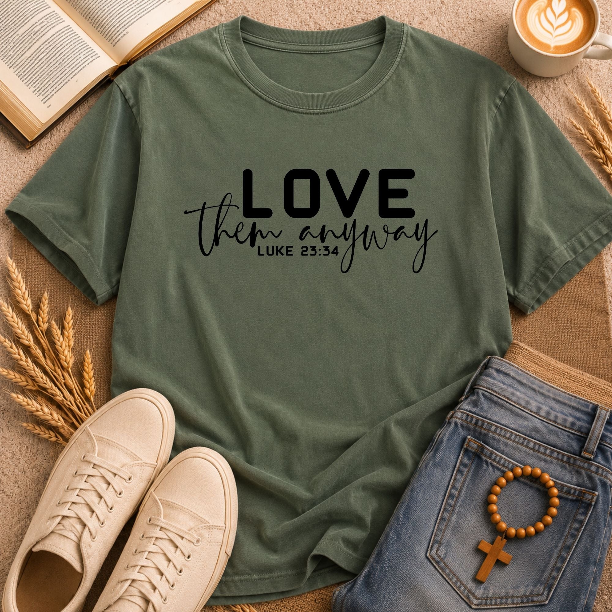 scripture t-shirt Luke 23:34 religious gift for women men faith-based apparel