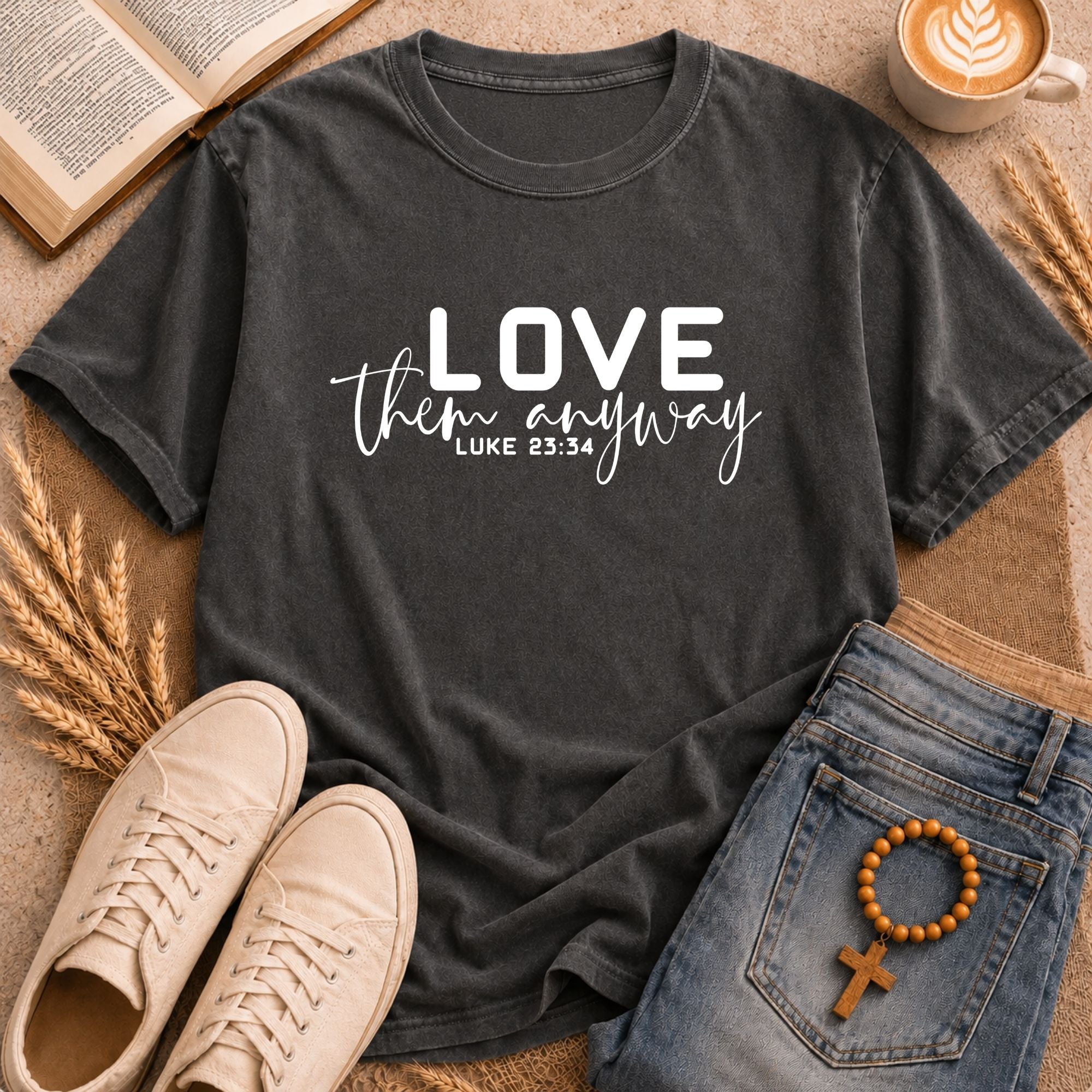 Bible verse Luke 23:34 inspirational graphic tee